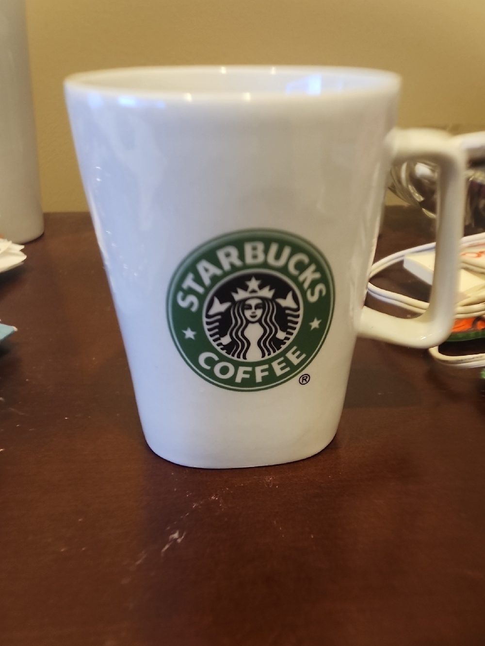 Starbucks White Mug with Green Logo Emblem